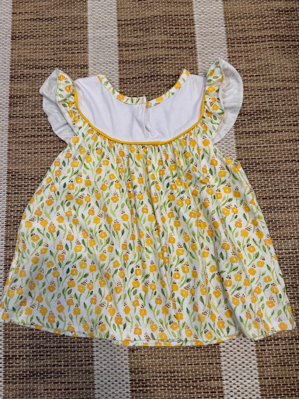 Yellow Bee Print Girls' Two-Piece Outfit